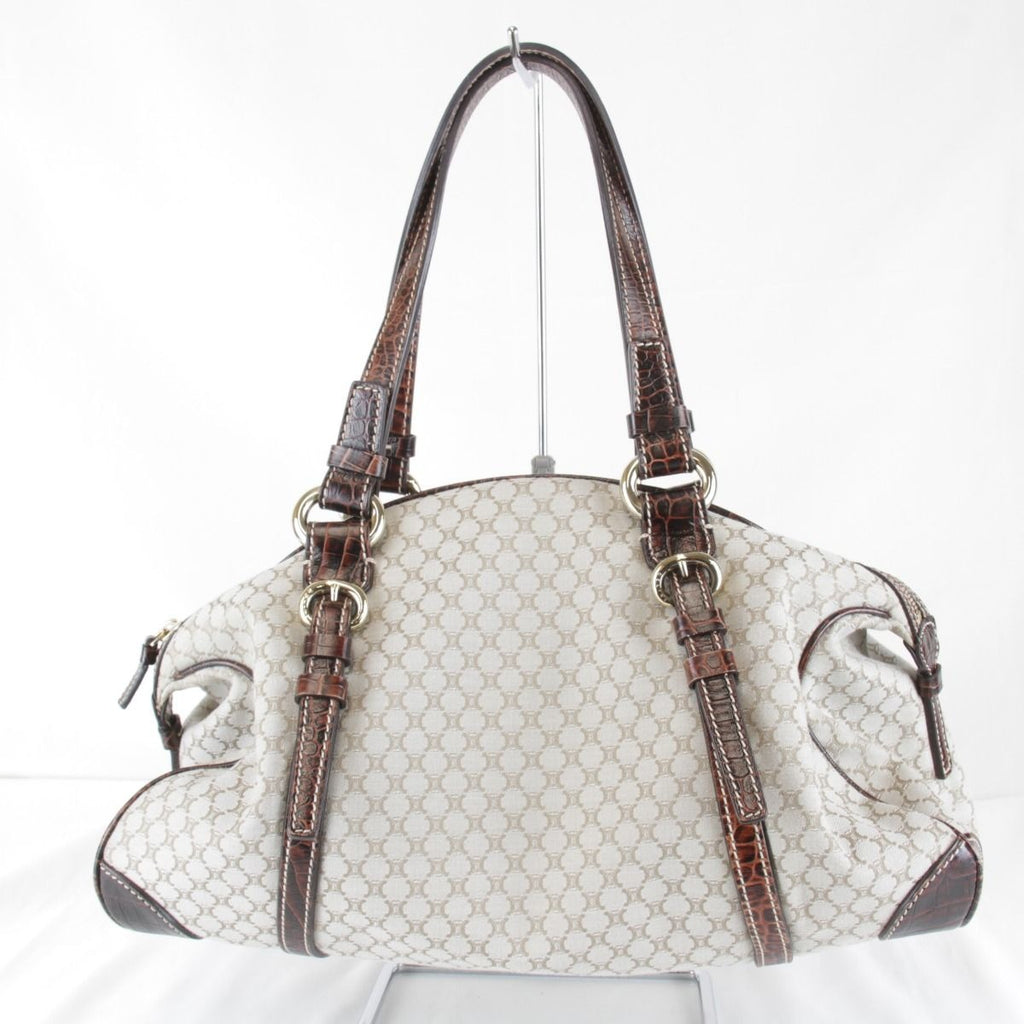 Celine Macadam Pattern Beige Handbag Canvas