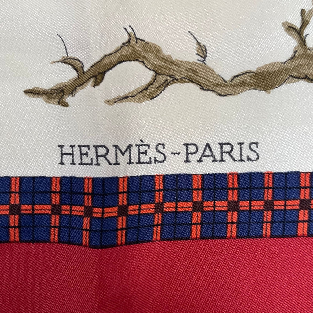 Hermes Scarf Carre 90 Lhiver en Poste Winter Mail Silk Red — view 8