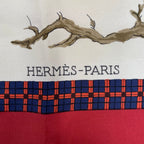 Hermes Scarf Carre 90 Lhiver en Poste Winter Mail Silk Red — view 8
