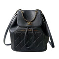 Chanel Quilted Caviar Leather Backpack CC Logo Black Business Affinity