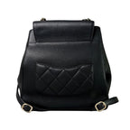 Chanel Quilted Caviar Leather Backpack CC Logo Black Business Affinity — view 2