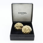 Chanel Coco Mark Quilted Vintage Gold Plated 23 41.9 g Earrings — view 8