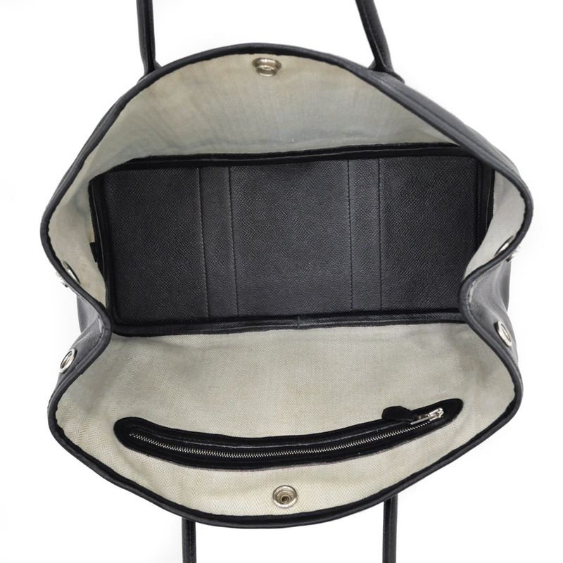 Hermes Garden Party T PM 30 Black Epson Leather Hand Tote Bag — view 6