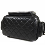 Chanel Mesh Backpack Black Gold Leather — view 3