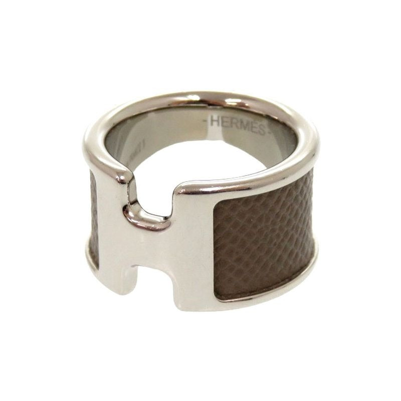 Hermes Olympe GM Vaux Epson Etoupe Silver Hardware Ring Size S Accessories 0373 — view 2