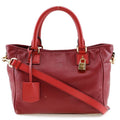 Loewe 2-Way Shoulder PIEL Vacuna Cowhide 318.32 C86 Leather Red Handbag