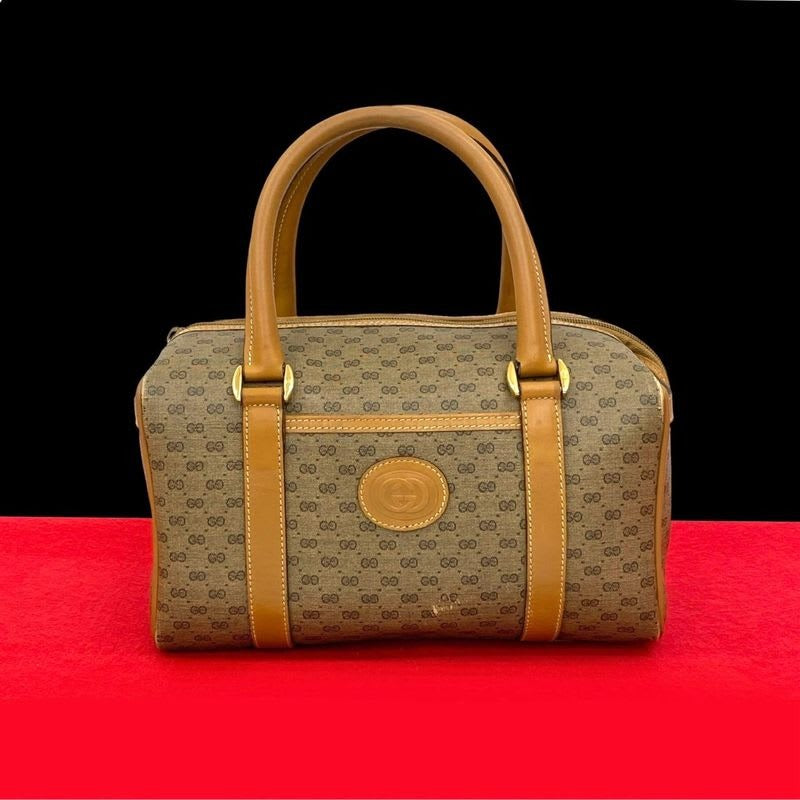 Gucci Vintage Micro GG Logo Leather Handbag Mini