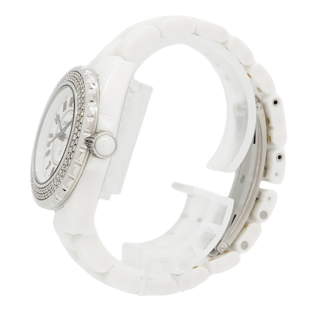 Chanel Diamond Bezel White Dial Watch — view 2