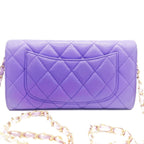 Chanel CC Timeless Caviar Flap Wallet Chain Purse Purple Bag — view 4
