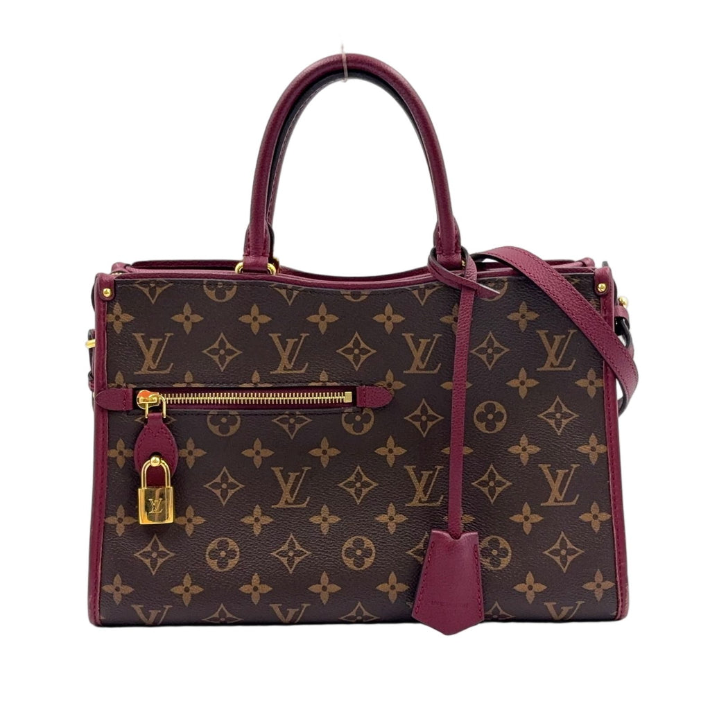 Louis Vuitton Popincourt PM Monogram Leather Brown Bordeaux Handbag Gold