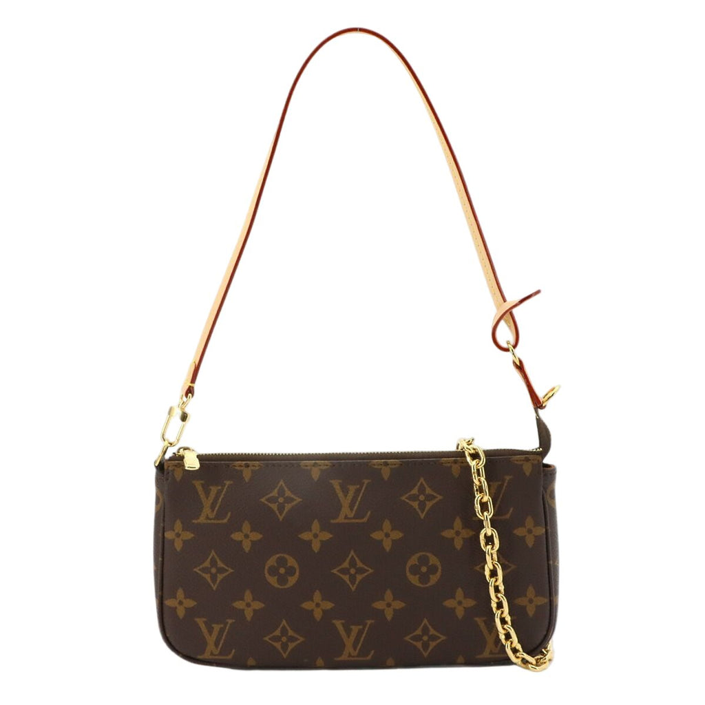 Louis Vuitton Monogram Pochette Hand Bag Brown