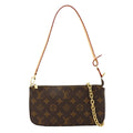 Louis Vuitton Monogram Pochette Hand Bag Brown