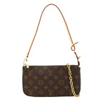 Louis Vuitton Monogram Pochette Hand Bag Brown