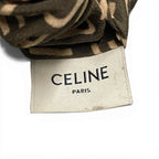 Celine B2 Logo Scrunchie Hair Triomphe Gold Green Silk — view 6