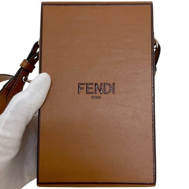 Fendi Shoulder Bag Box Brown 7 Va519 — view 9