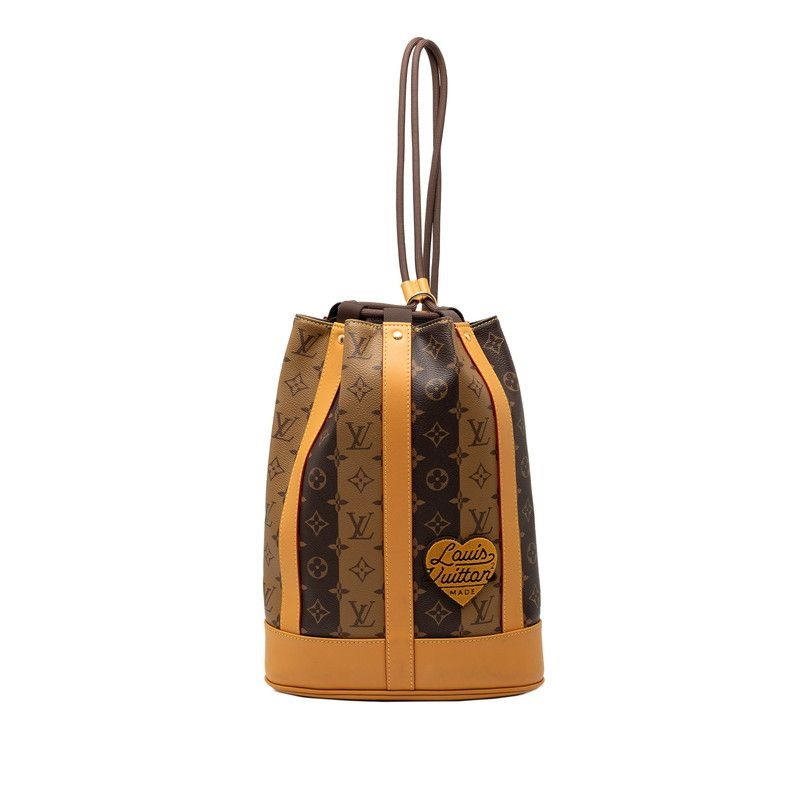 Louis Vuitton Monogram Stripe Randonnee Messenger Brown Beige
