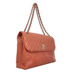 Chanel Shoulder Bag Deca Quilted Lambskin Red Silver — view 2