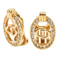 Dior CD Logo Oval Earrings Gold Plated
