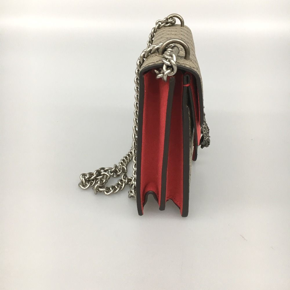 Gucci Duonysus Shoulder Bag GG Supreme Gray Red — view 7
