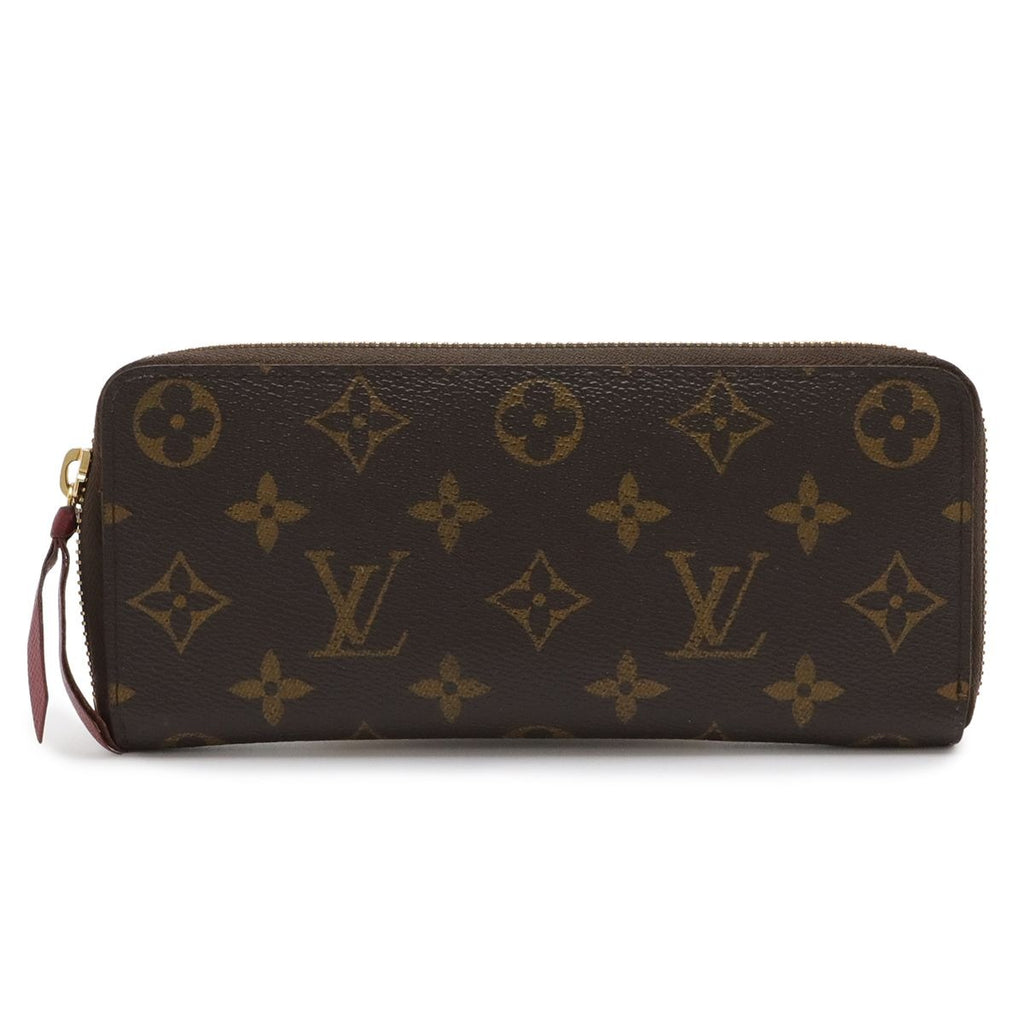 Louis Vuitton Monogram Portefeuille Clemence Zip Around Wallet Fuchsia