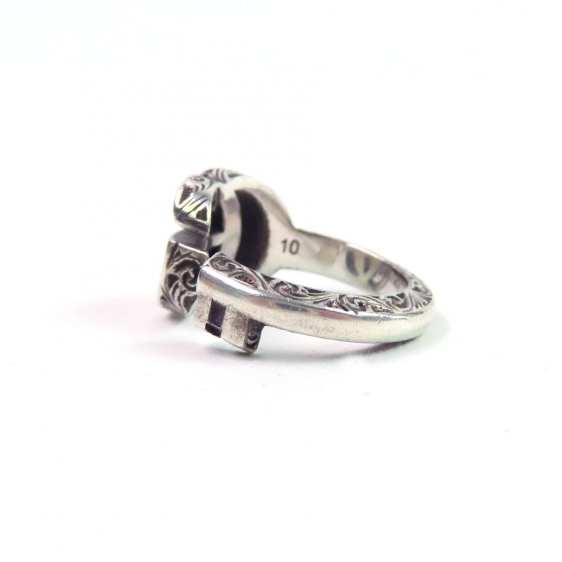 Gucci Double G Key Motif Ring Arabesque AG 925 Silver 10 — view 3