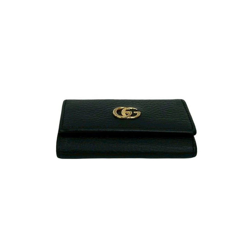 Gucci GG Marmont Logo Leather Trifold Key Case Key Cover Key Ring Black — view 6
