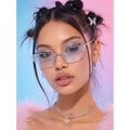 Christian Dior Flash STR Sunglasses With Rhinestones 6218 115 Silver Color