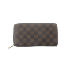 Louis Vuitton Zippy Wallet Zip Around Coin Purse Bill Brown Damier Checkered