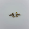 Chanel CC Logo Star Motif Earrings Gold Vintage