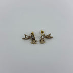 Chanel CC Logo Star Motif Earrings Gold Vintage