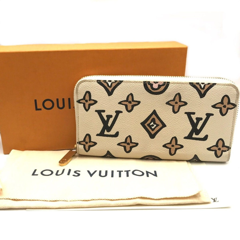 Louis Vuitton Monogram Wild at Heart Zippy Wallet Beige Animal