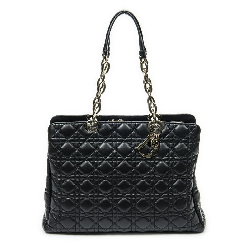 Dior Soft Shopping Tote Black Matelasse Lambskin Leather — view 2