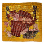 Hermes Scarf Silk Carre 90 Vendanges Grape Harvest Pattern Yellow