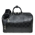 Gucci GG Embossed Boston Bag Black Leather 2-Way