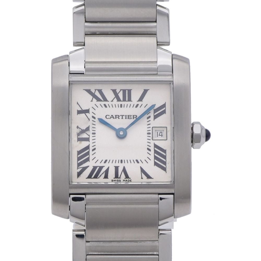 Cartier Tank Francaise MM Quartz Watch SS Silver
