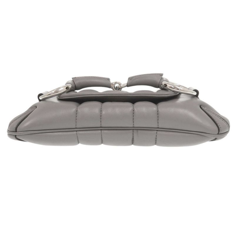 Gucci Horsebit Leather Gray Shoulder Bag 1515 — view 3