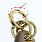 Hermes Yulidice PM Earrings Buffalo Horn Pair Brown Gold Hardware — view 8