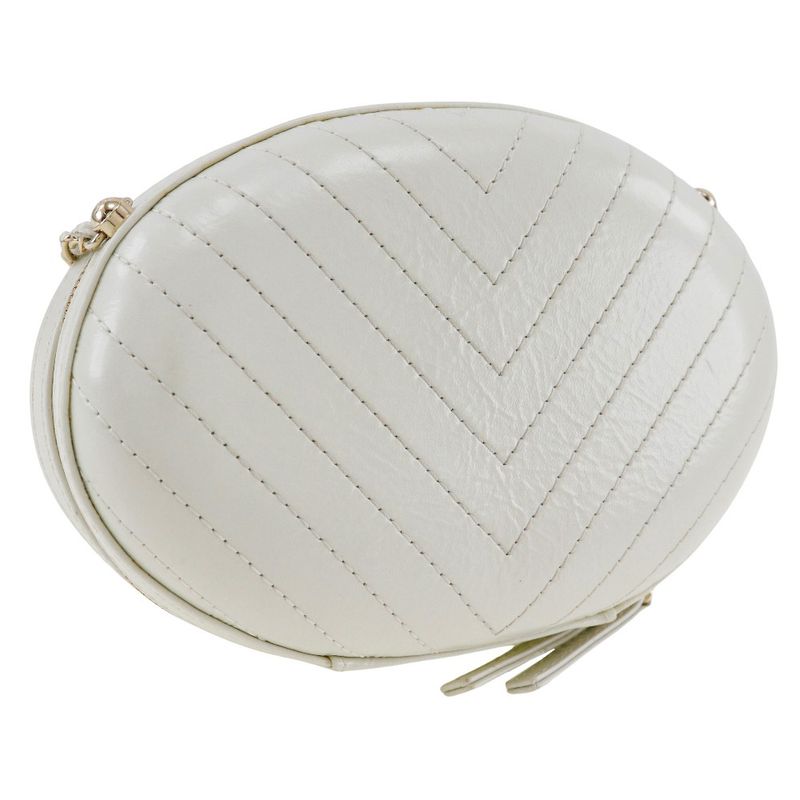 Chanel Chain Shoulder LA Pausa Calf White Bag — view 3