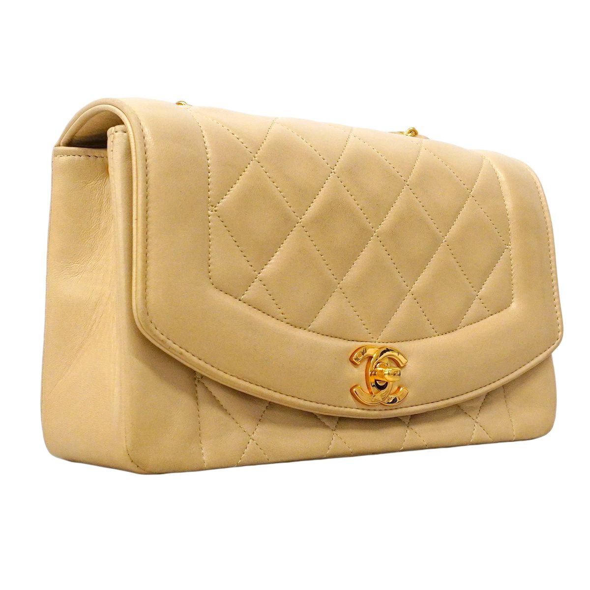 Chanel Shoulder Bag Diana Lambskin Beige Gold — view 2