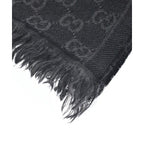 Gucci Scarf Wool Black X Gray — view 2