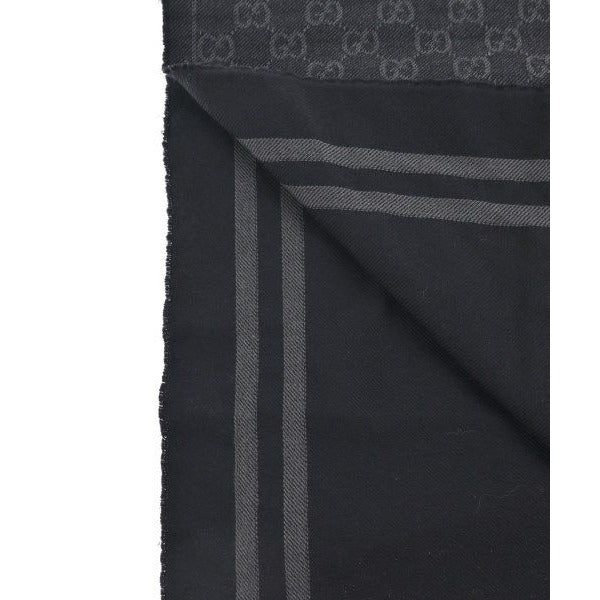 Gucci Scarf Wool Black X Gray — view 3