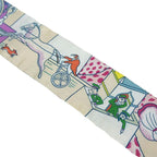Hermes Twille Scarf 100% Silk Animapolis White Green Pink Multicolor Small — view 3