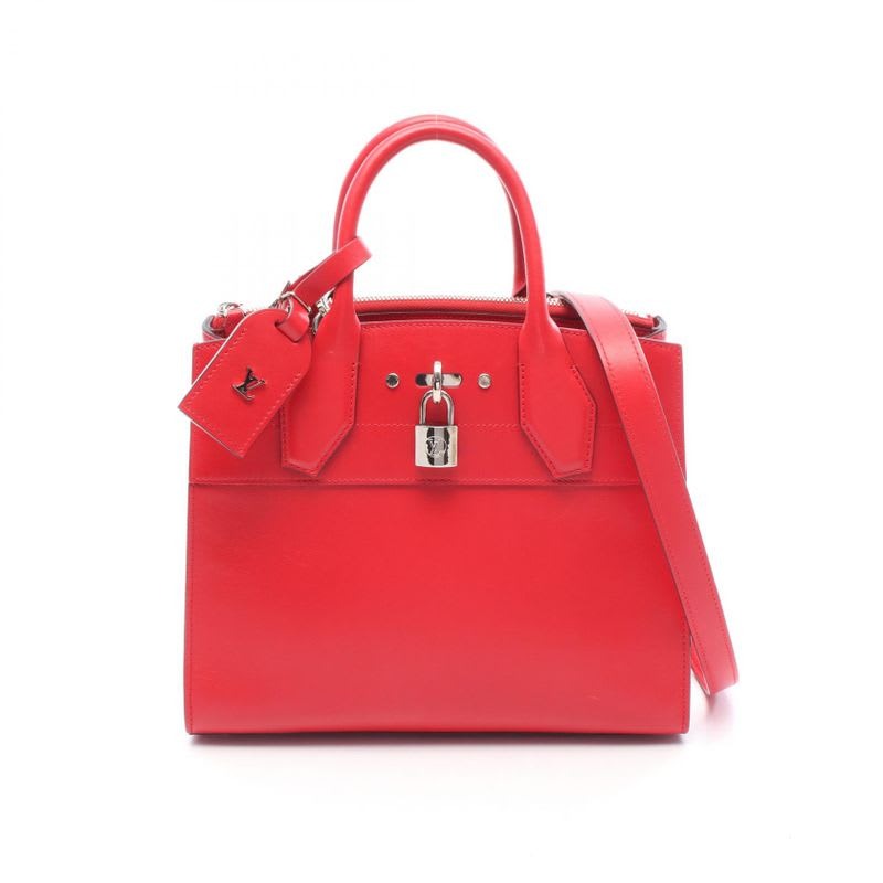 Louis Vuitton Handbag City Steamer PM Rouge Leather