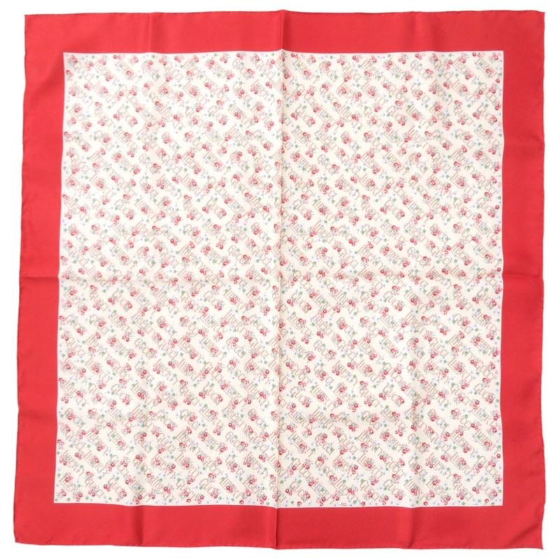 Gucci Liberty Flower Print Silk Beige Red Scarf 1126