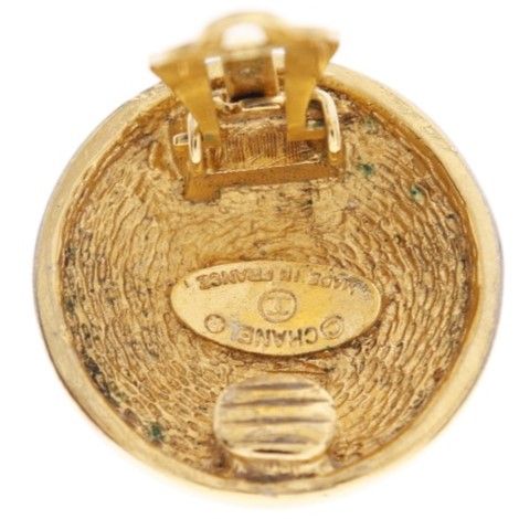 Chanel Coco Mark Quilted Vintage Gold Plated 18.0 g Earrings — view 5