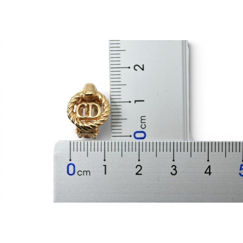 Dior Earrings Vintage CD Logo Gold — view 4