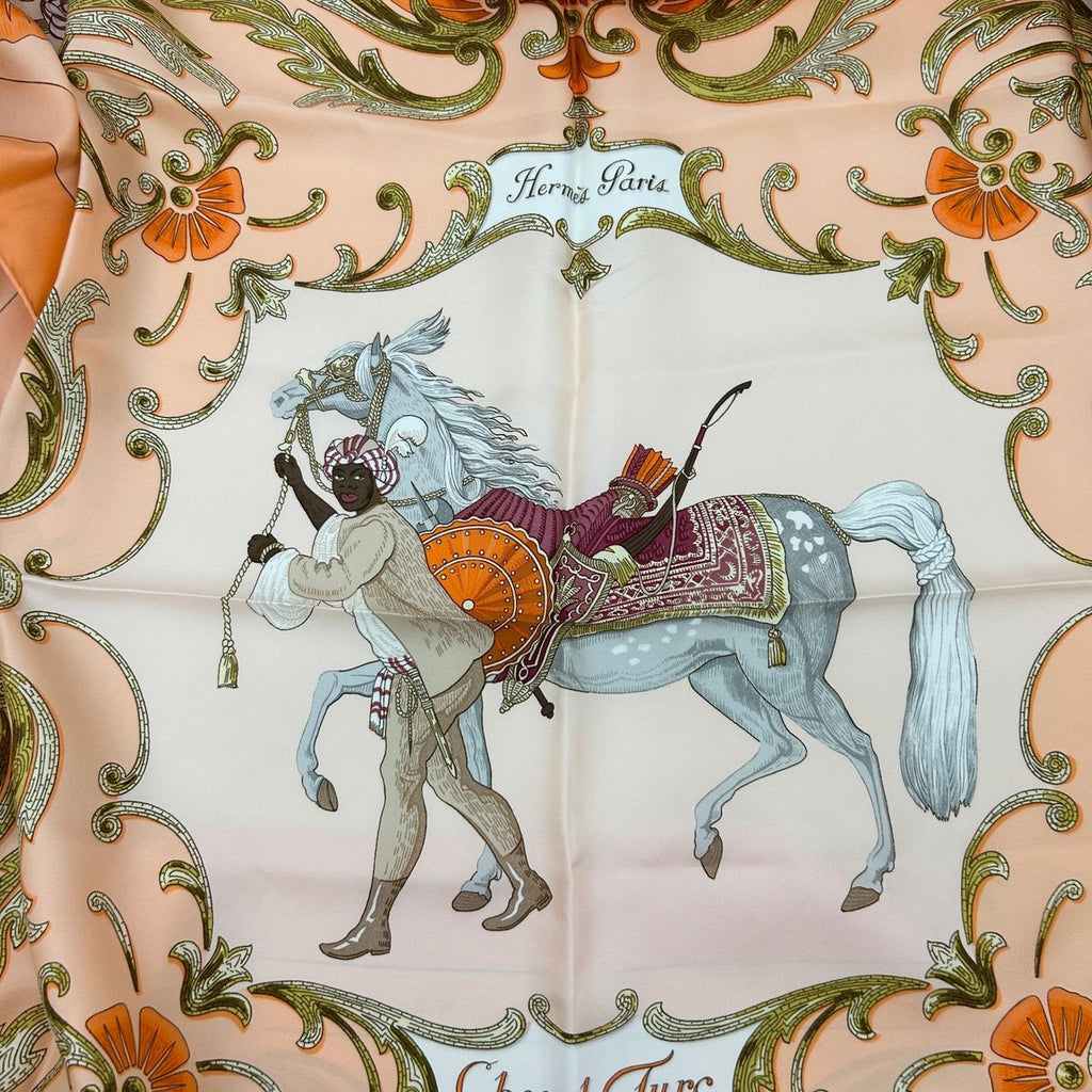 Hermes Carre 90 Orange Turkish Horse — view 4