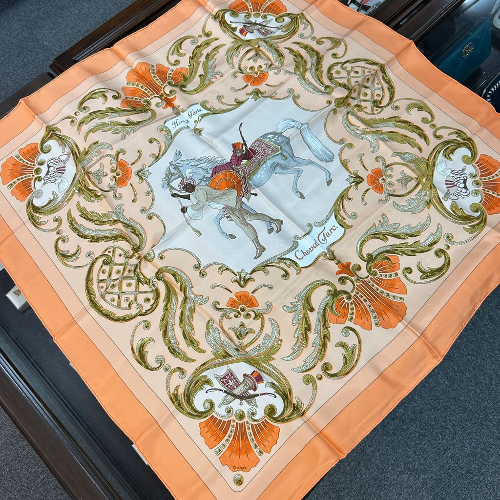 Hermes Carre 90 Orange Turkish Horse — view 5