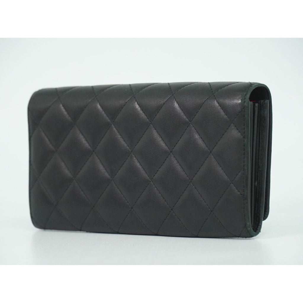 Chanel CC Logo Cambon Line Wallet Lambskin Leather Black — view 2