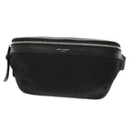 Saint Laurent Paris Logo Canvas Leather Body Waist Bag Black AA — view 2
